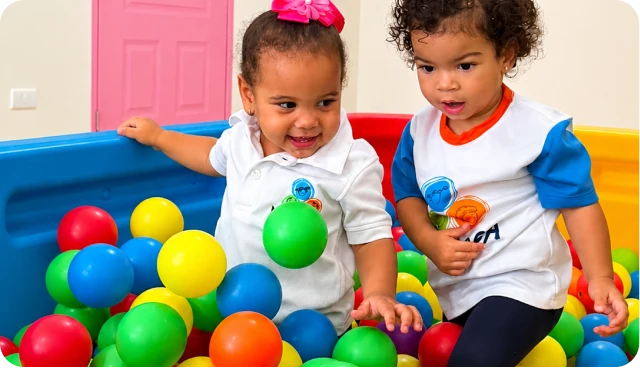 Niños del preescolar jugando en grupo