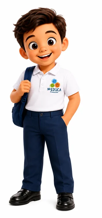 Niño de M’Educa con el uniforme casual
